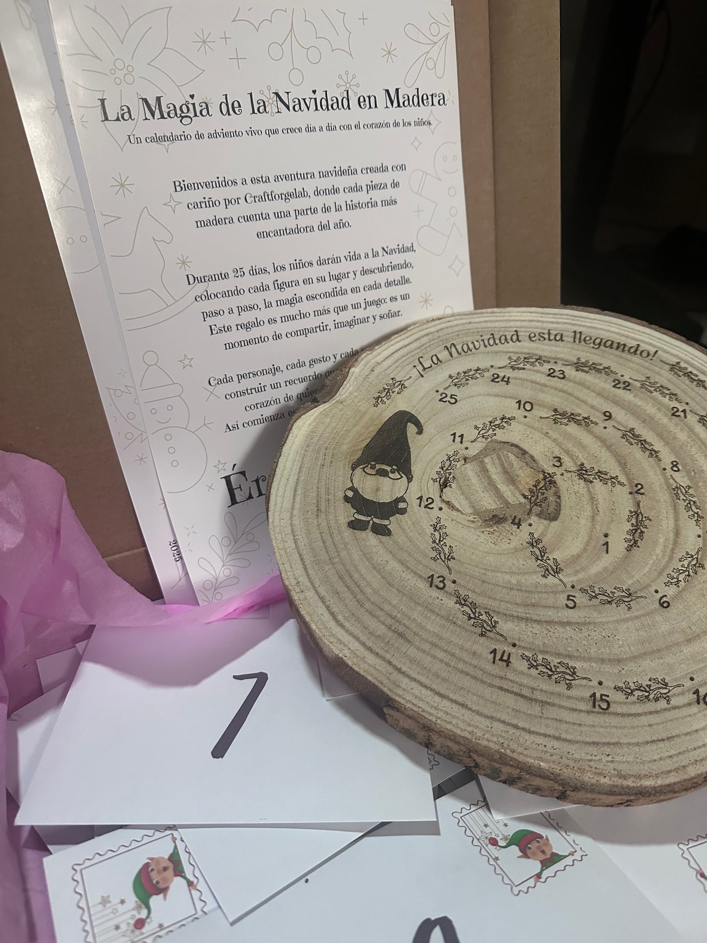 La Magia de la navidad en Madera - Calendario del Adviento de Navidad - Personalizado
