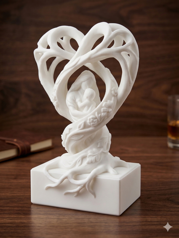 Escultura Corazón Madre e Hijo – Regalo Especial Día de la Madre